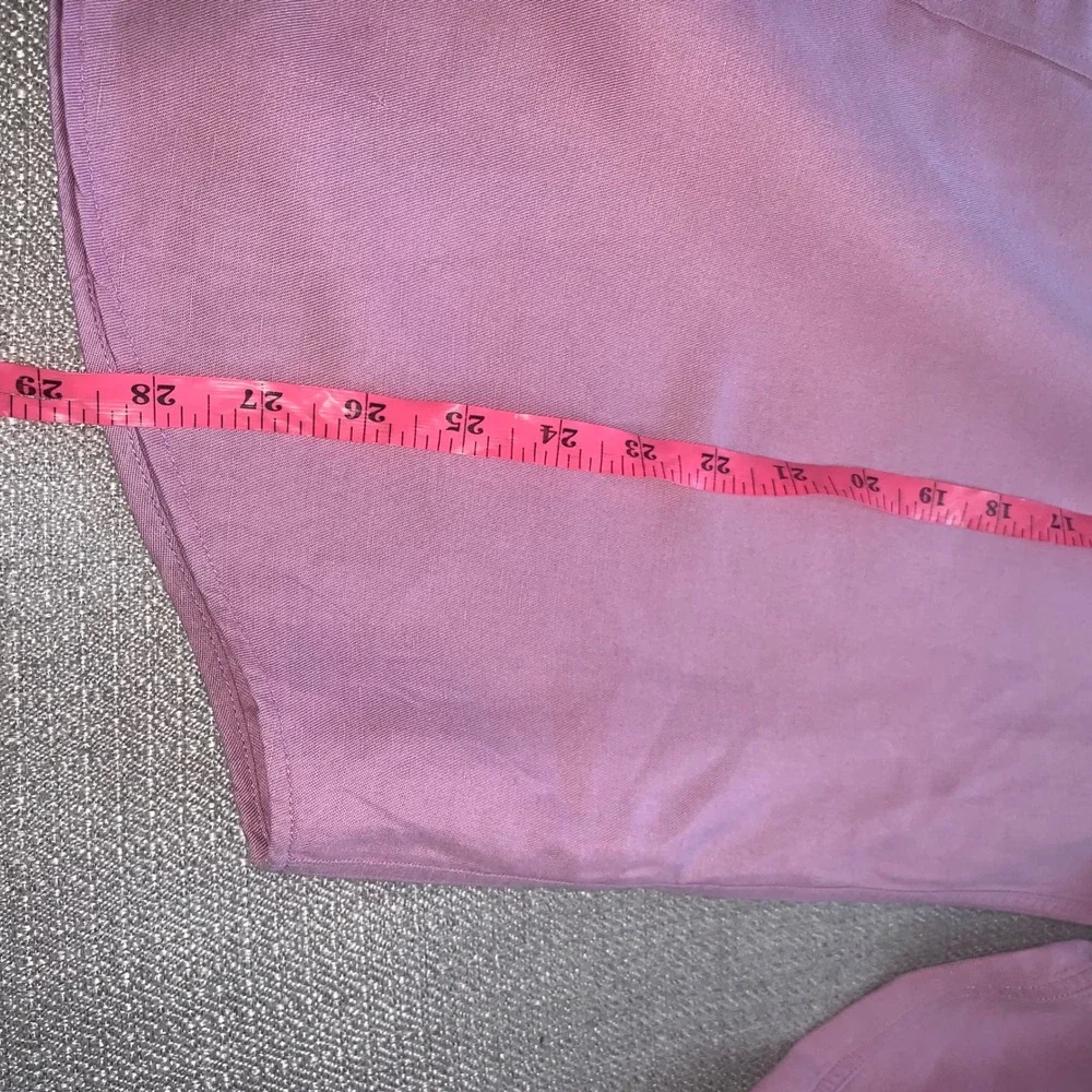 UNTUCKit Mens XL Mauve Pink Linen Tencel Blend Long Sleeve Button Down Shirt‎